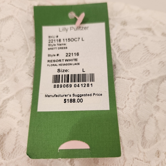 Lilly Pulitzer Brett Dress..White lace strapless dress. New with tags! - Picture 7 of 16